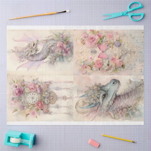 Victoriaans Dragon Series Design 8 Tissuepapier (Craft)