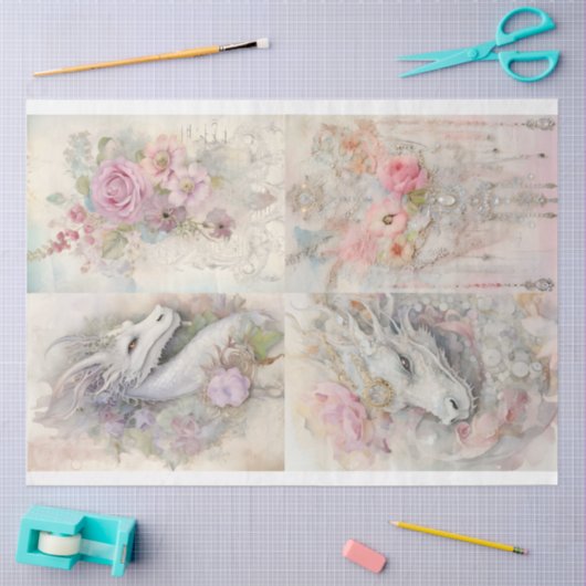 Victoriaans Dragon Series Design 9 Tissuepapier (Craft)