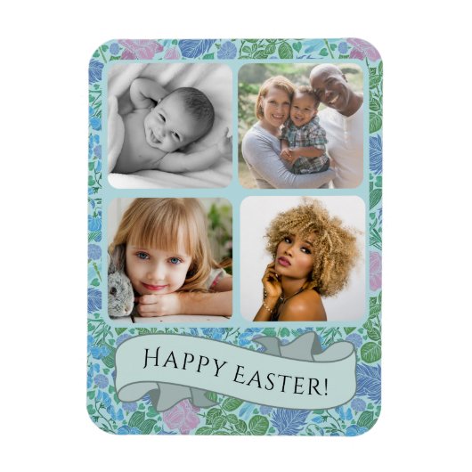 Victoriaans dragonflies Garden Muted Photo Easter Magneet (Verticaal)