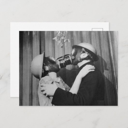 Victoriaans-driegasmask Kust Briefkaart (Voorkant / Achterkant)