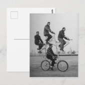 Victoriaans driekleurenstunde rijdt een fiets briefkaart (Voorkant / Achterkant)