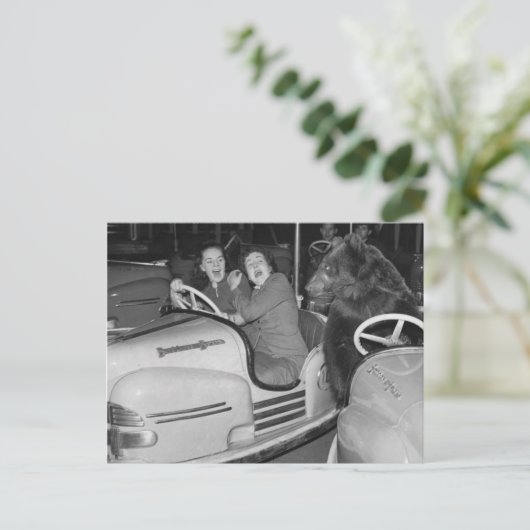 Victoriaans drift een Beer die de auto's drijft Briefkaart (Staand voorkant)