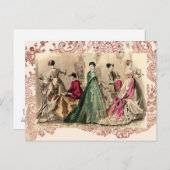 Victoriaans drukker met roze hoes briefkaart (Voorkant / Achterkant)