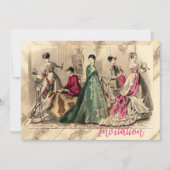 Victoriaans drukker met roze hoes kaart (Voorkant)