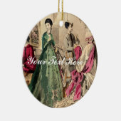 Victoriaans drukker met roze hoes keramisch ornament (Rechts)