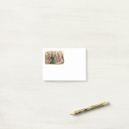 Victoriaans drukker met roze hoes post-it® notes (Op bureau)