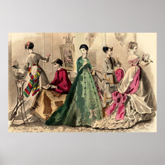 Victoriaans drukker met roze hoes poster (Voorkant)