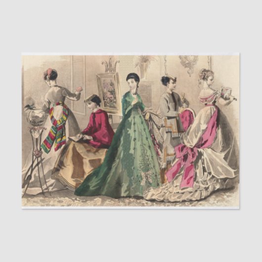 Victoriaans drukker met roze hoes tissuepapier (Voorkant)