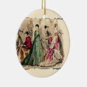 Victoriaans drukker met roze keramische sierstrip keramisch ornament (Rechts)