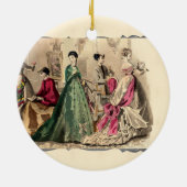 Victoriaans drukker met roze keramische sierstrip keramisch ornament (Achterkant)