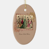 Victoriaans drukker met roze keramische sierstrip keramisch ornament (Rechts)