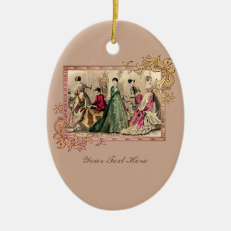 Victoriaans drukker met roze keramische sierstrip keramisch ornament