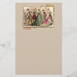 Victoriaans drukker met roze kraag briefpapier