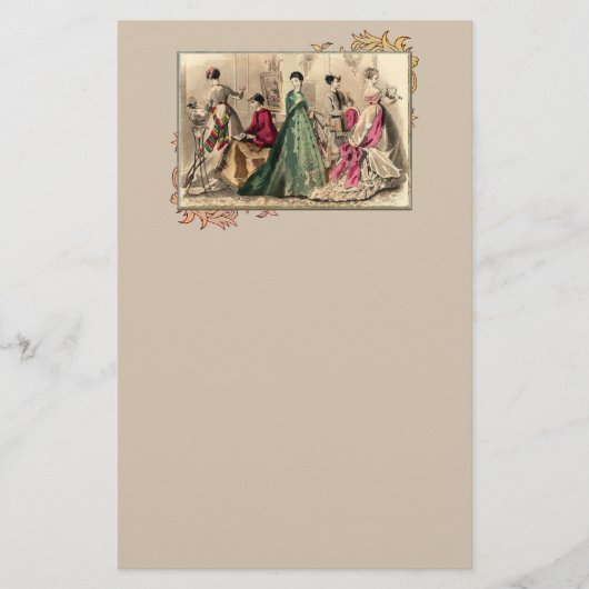 Victoriaans drukker met roze kraag briefpapier (Voorkant)