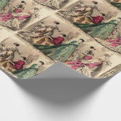 Victoriaans drukker met roze omslagpapier cadeaupapier (Hoek)