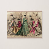 Victoriaans drukker met roze romp puzzel legpuzzel (Horizontaal)