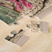 Victoriaans drukker met roze romp puzzel legpuzzel (Zijkant)