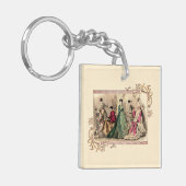 Victoriaans drukker met roze Sleutelhanger (Voorkant Links)