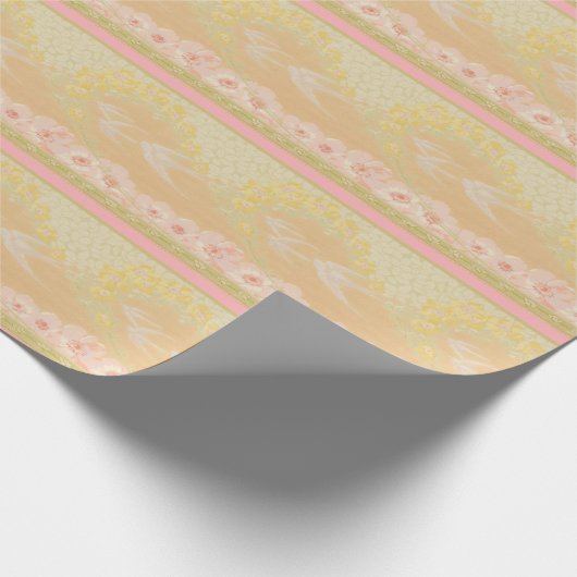 Victoriaans duiven en Rozen Cadeaupapier (Hoek)