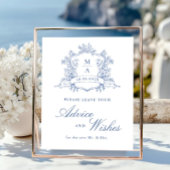 Victoriaans Dusty Blue Advies & Wishes Poster