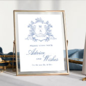 Victoriaans Dusty Blue Advies & Wishes Poster