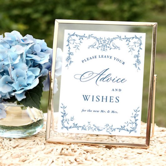 Victoriaans  Dusty Blue Advies & Wishes Poster