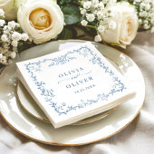 Victoriaans  Dusty Blue Floral bruiloft Servet