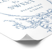 Victoriaans Dusty Blue Floral Love is Sweet Poster (Hoek)