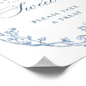 Victoriaans  Dusty Blue Floral Love is Sweet Poster (Hoek)