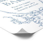 Victoriaans Dusty Blue Floral Mimosa Bar Sign Poster (Hoek)