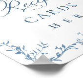 Victoriaans  Dusty Blue Floral Recept Kaarten Poster (Hoek)