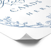 Victoriaans  Dusty Blue Floral Recept Kaarten Poster (Hoek)