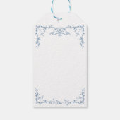 Victoriaans  Dusty Blue Floral Vrijgezellenfeest Cadeaulabel (Achterkant)