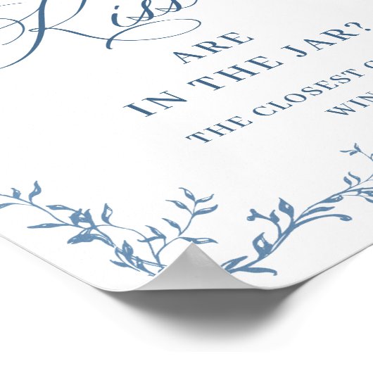 Victoriaans  Dusty Blue Floral Vrijgezellenfeest Poster (Hoek)