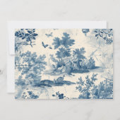 Victoriaans Dusty Blue Franse Toile Wedding Save The Date (Achterkant)