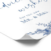 Victoriaans Dusty Blue Franse tuin Advies & wensen Poster (Hoek)