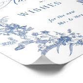 Victoriaans Dusty Blue Franse tuin Advies & wensen Poster (Hoek)