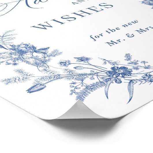 Victoriaans Dusty Blue Franse tuin Advies & wensen Poster (Hoek)