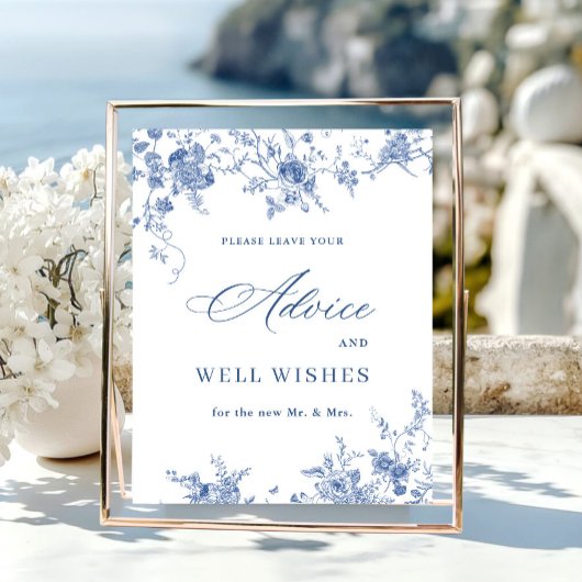 Victoriaans Dusty Blue Franse tuin Advies & wensen Poster