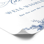 Victoriaans Dusty Blue Franse tuin Advies & wensen Poster (Hoek)