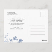 Victoriaans Dusty Blue Franse Tuin Bloemen Huwelij Briefkaart (Achterkant)