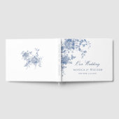 Victoriaans Dusty Blue Franse Tuin Bloemen Huwelij Gastenboek (Volledig)