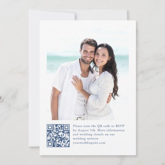 Victoriaans Dusty Blue Franse Tuin Bloemen Huwelij Kaart (Achterkant)