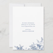 Victoriaans Dusty Blue Franse Tuin Bloemen Huwelij Kaart (Achterkant)