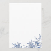 Victoriaans Dusty Blue Franse Tuin Bloemen Huwelij Menu (Achterkant)