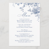 Victoriaans Dusty Blue Franse Tuin Bloemen Huwelij Menu (Voorkant)