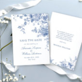 Victoriaans Dusty Blue Franse Tuin Bloemen Huwelij Save The Date