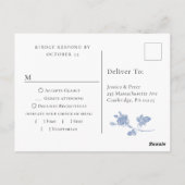Victoriaans Dusty Blue Franse Tuin Huwelijk RSVP Briefkaart (Achterkant)