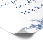 Victoriaans Dusty Blue Franse Tuin Recept Kaarten Poster (Hoek)