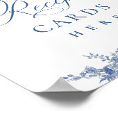 Victoriaans Dusty Blue Franse Tuin Recept Kaarten Poster (Hoek)